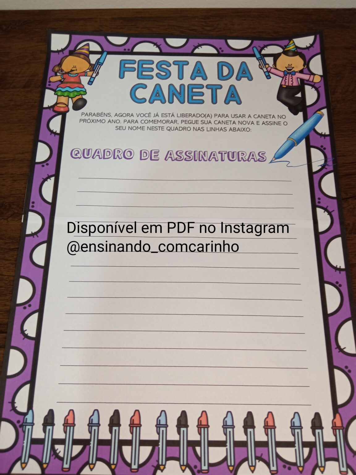 PDF FESTA DA CANETA – Professora Cris – Ensinando com carinho
