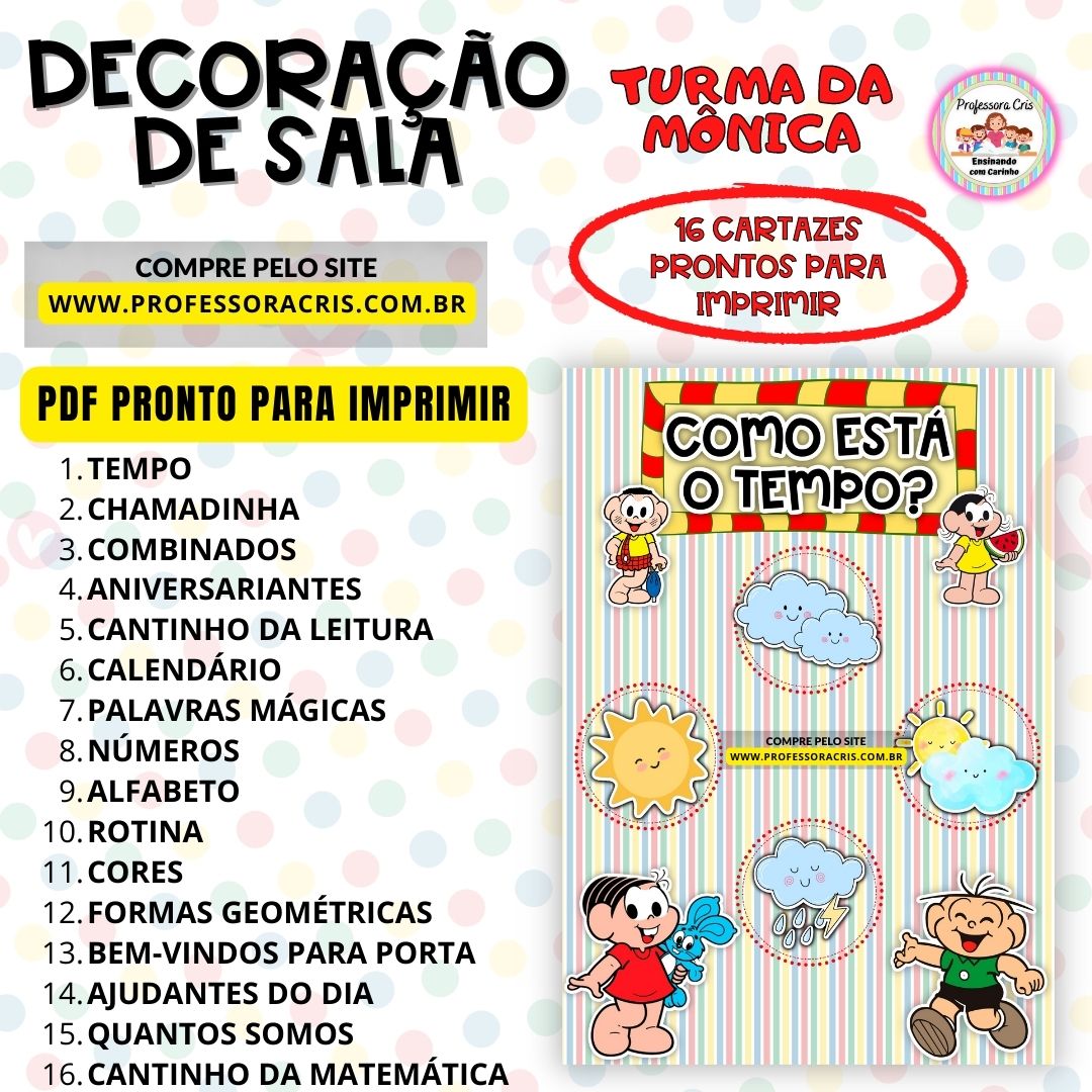 Relógios para Imprimir Turma da Mônica