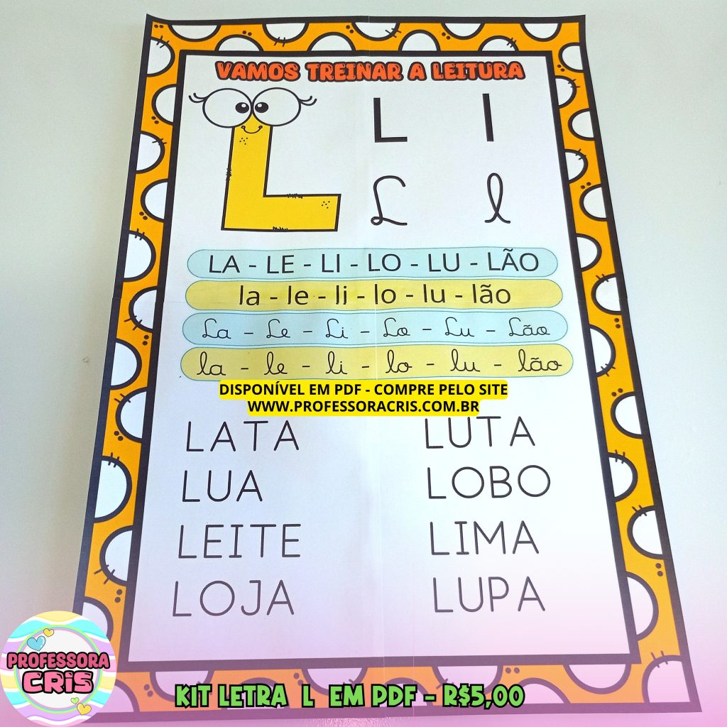 PDF KIT CONSOANTES Letra L – Professora Cris – Ensinando com carinho