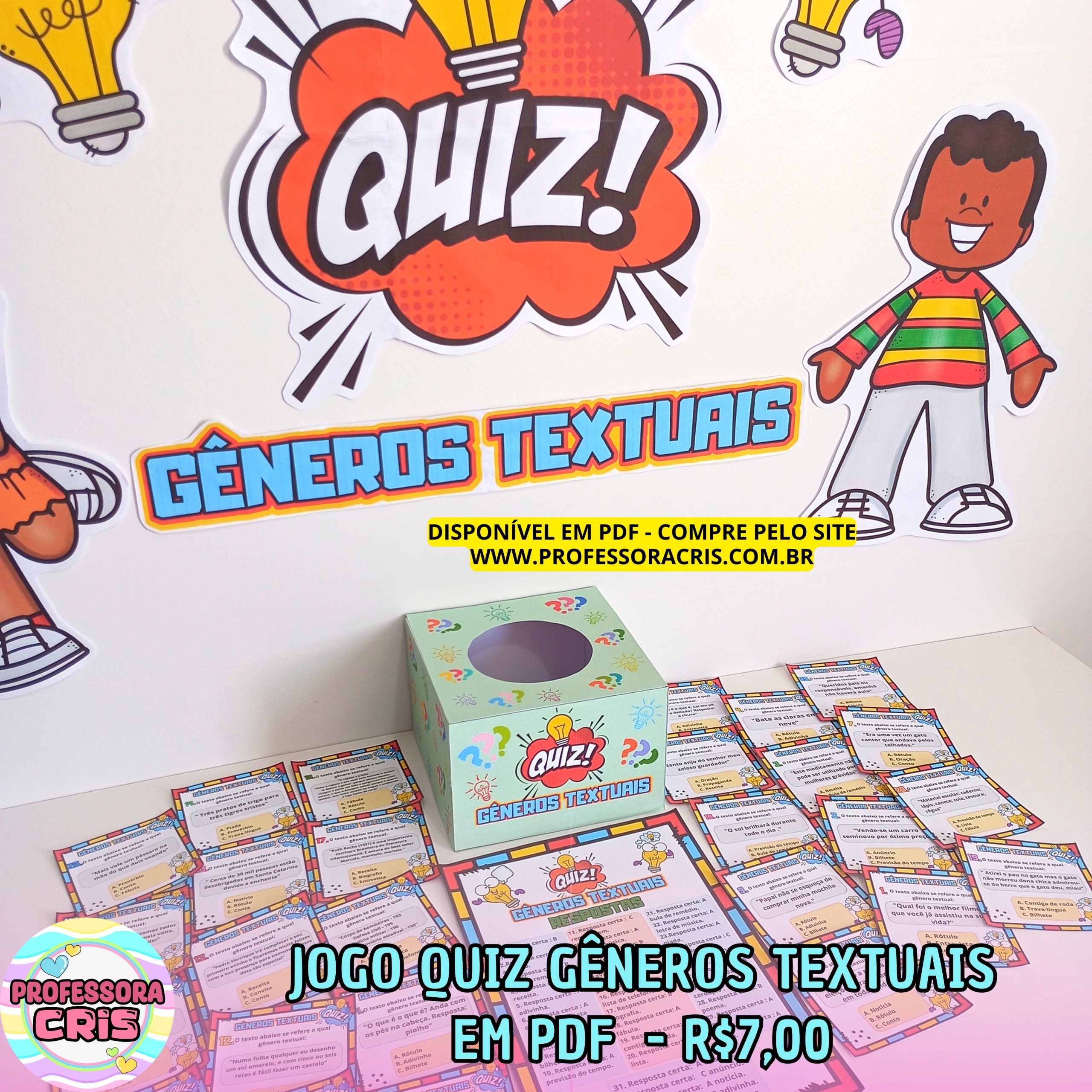 PDF Jogo Quiz Gêneros Textuais – Professora Cris – Ensinando com