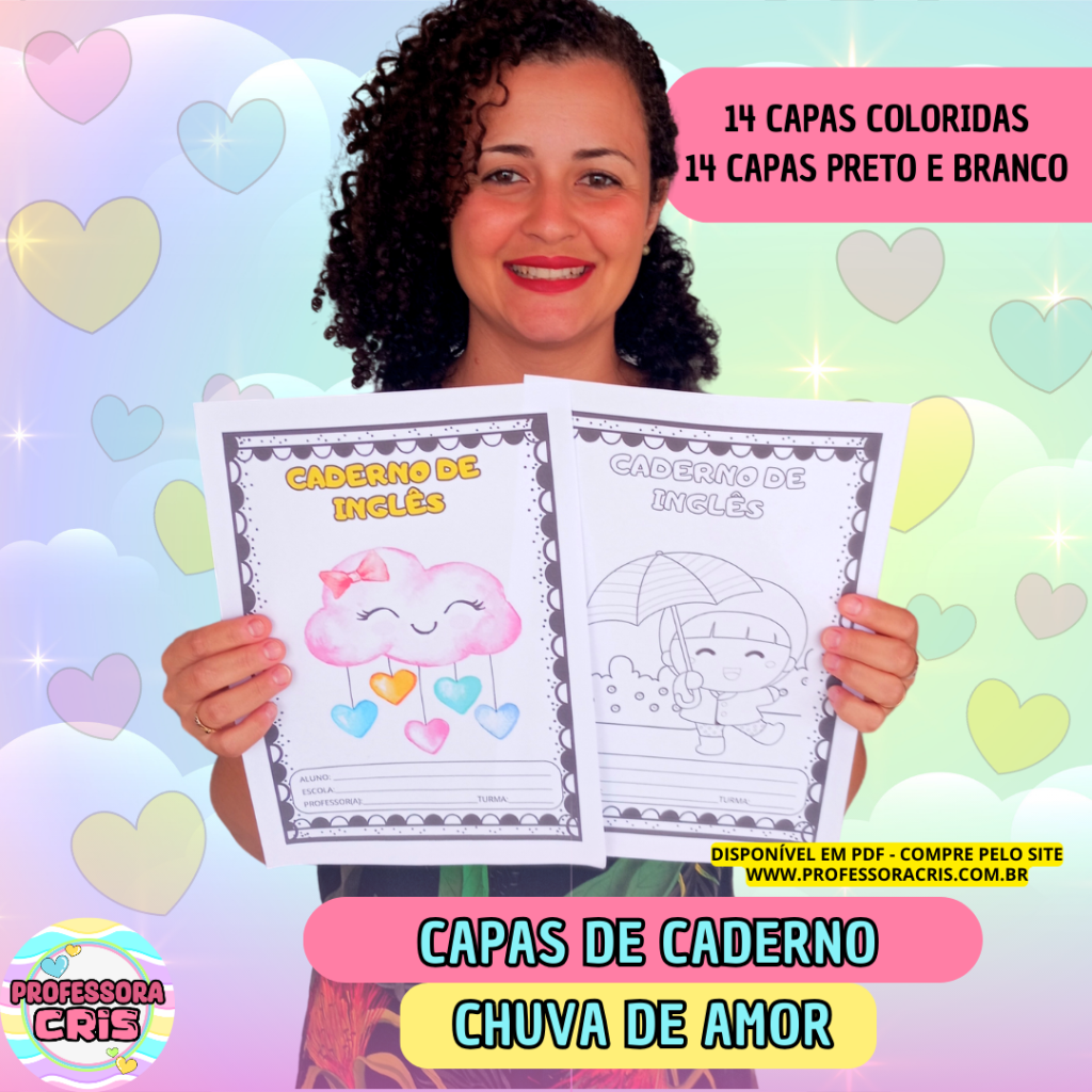 Capas para Caderno – chuva de amor – Professora Cris – Ensinando com ...