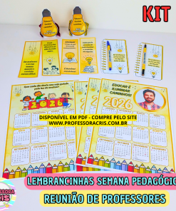 kit 3 Lembrancinhas Professores Semana Pedagógica