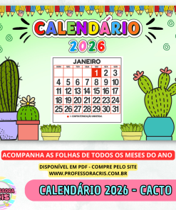 Calendário 2026 – Cacto