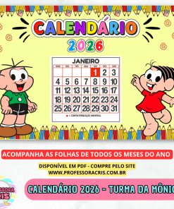 Calendário 2026 - Turma da Mônica