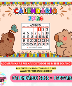 Calendário 2026 – Capivara