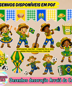Desenhos para decoração Arraiá da Copa 2026