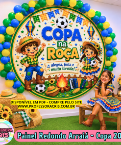 Painel Redondo Arraiá - Copa 2026