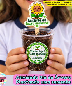 Atividade Dia da Árvore Educação Infantil com dois modelos de topper