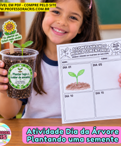 Atividade Dia da Árvore com plantio de sementinha e topper